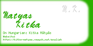 matyas kitka business card